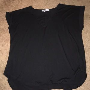 Cute black shirt with lines at the top!!